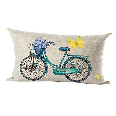 #ad Ink Painting Watercolor Blue Bike Bicycle Purple Flowers Butterflies