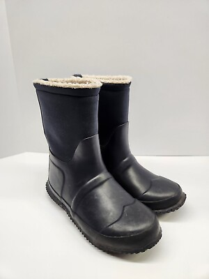 #ad HUNTER Kids Vegan Shearling Lined Boots Wellies Rain Boots Size US 4 UK 2 Blue