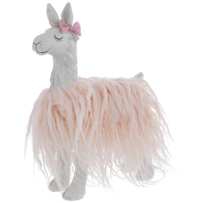 #ad White Llama With Pink shaggy fur . Cute Home Decor