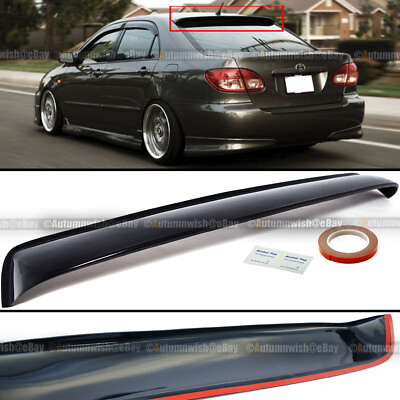 #ad For 03 07 Toyota Corolla JDM Black Tinted Rear Window Roof Vent Visor Spoiler