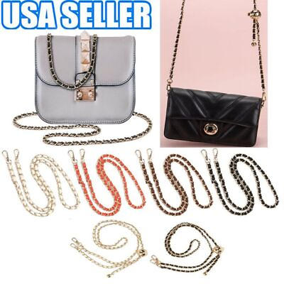 Metal Replacement Leather Chain Purse Strap Shoulder Crossbody For Handbag Bag $9.78