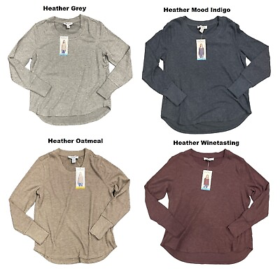 Nine West Women#x27;s Long Sleeve Rib Neck Pullover Soft Knit Top $14.99