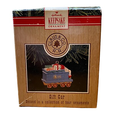 #ad Hallmark Keepsake Ornament quot;Gift Carquot; Claus amp; Company RailRoad In Packaging