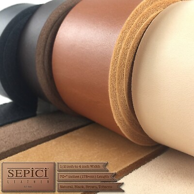 #ad 8 10 oz. 3.2 4.0 mm. Leather Belt Straps Strips Dyed thru Tobacco color