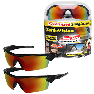 #ad As Seen On TV BattleVision HD Polarized Sunglasses 2 Pairs Eliminate Glare