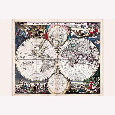 #ad Map of the World; Spectacular Antique Map by Bormeester 1685