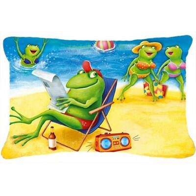 Carolines Treasures APH0080PW1216 Frogs on the Beach Fabric Decorative Pillow $29.54