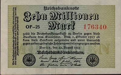 #ad 1923 Germany Weimar Republic 10.000.000 10 million Mark Banknote
