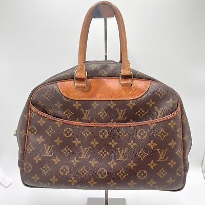#ad Auth Louis Vuitton Monogram Deauville Hand Bag M47270 LV Monogram【A】B43002