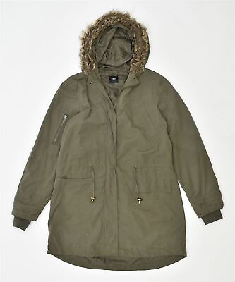 #ad OASIS Womens Hooded Parka Coat UK 10 Small Khaki Polyester EQ15