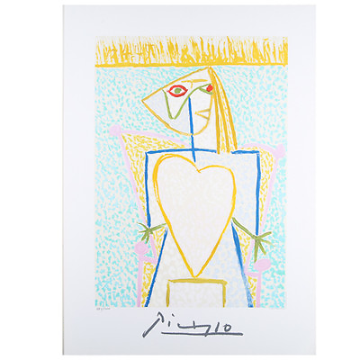 #ad quot;La Femme Buste Au Coeurquot; by Picasso Ltd Edition of 1000 Litho 21 1 2x29 1 2quot;