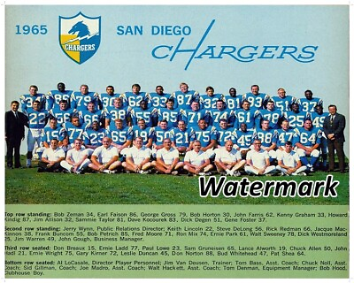 #ad AFL NFL 1965 San Diego Chargers Team Picture Color 8 X 10 Photo Picture
