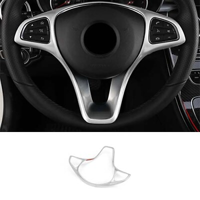 #ad For Benz C Class W205 Cover Trim 1PCS 2015 18 Steering Wheel Decor Matte Silver