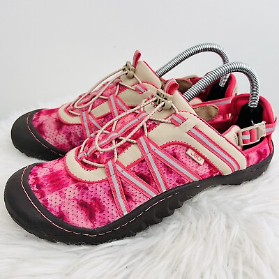 #ad JBU Jambu Vegan Pink amp; Black Strappy Rubber Hiking Camping Water Shoes Size 10M