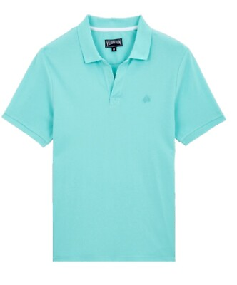#ad Vilebrequin Blue Lagoon Cotton Piqué Palatin Polo Shirt XL