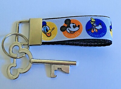 #ad Key Fob Chain Holder Mini Strap Disney Passholder Mickey Opener Pull 3quot;