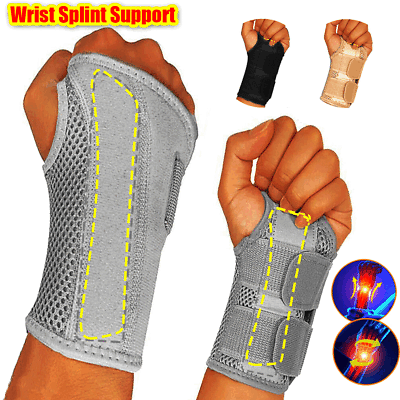 #ad Left Right Wrist Support Brace Splint Carpal Tunnel Hand Sprain Arthritis Sports