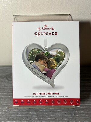 #ad Hallmark: Our First Christmas Loving Heart Picture Frame 2017 Ornament