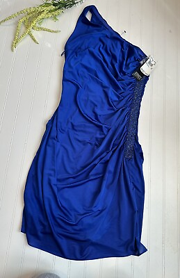 #ad Adrianna Papell Dress Women’s Size 10 Medium M Blue NWT New $158