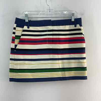 #ad J. Crew White Striped Mini Skirt Women#x27;s Size S
