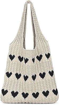 #ad Knitted Shoulder Tote Bag Large Crochet Beach Bag Hobo Bag Aesthetic Handbags