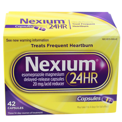 #ad Nexium 24HR Acid Reducer Capsules for Heartburn Relief 42 Count EXP 2026