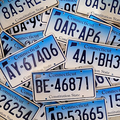 #ad CONNECTICUT License Plate 🔥FREE SHIPPING🔥 1 w RANDOM NUMBERS amp; LETTERS
