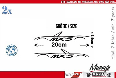#ad 2x Mazda MX 5 Silhouette Aufkleber NB NA NC ND Sticker Autocollat Étiquette