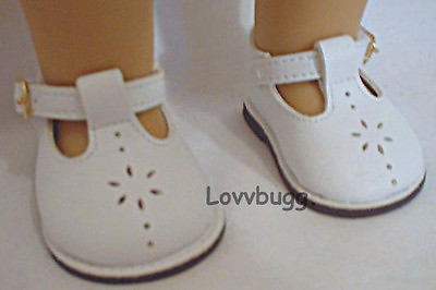 #ad White T Strap Mary Janes for 18quot; American Girl Doll Shoes FREESHIP ADDS LOVVBUGG
