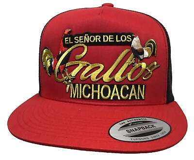 #ad El Señor De Los Gallos Michoacan Hat Red Black Mesh Mexico Federal Chapo Guzmán