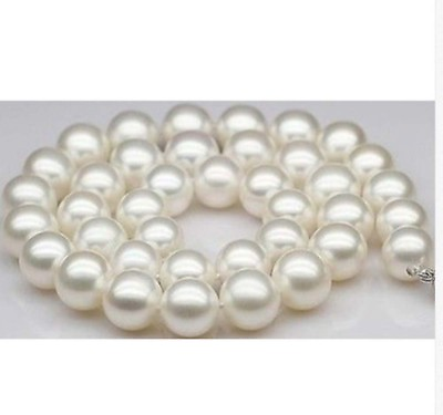 #ad Classic Elegant 11 12mm South Sea White Round Pearl Necklace 18 Inches 14K