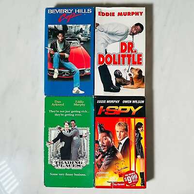#ad VHS Lot of 4 Eddie Murphy Beverly Hills Trading Places I Spy Dolittle