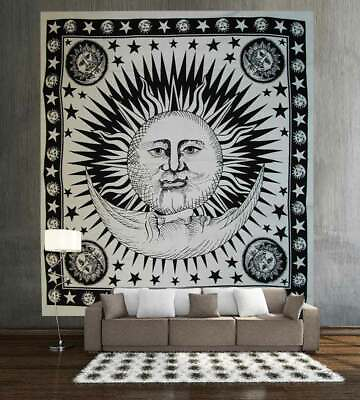 #ad Sun Moon Mandala Tapestry Wall Hanging Boho Dorm Decor Bedspread Wall Throw Art