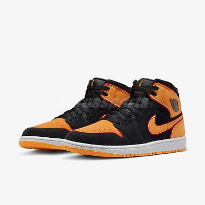 #ad Nike Air Jordan 1 Mid SE AJ1 Vivid Orange Men Casual Shoes Sneakers FJ4923 008