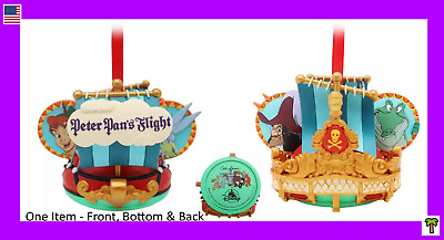 #ad 🌴 Disney Parks Peter Pan#x27;s Flight Ear Hat Ornament 3D Pirate Ship Vehicle NEW