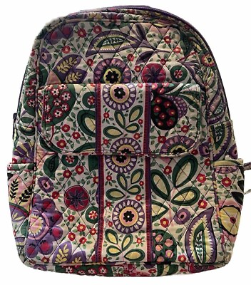 #ad Vera Bradley Viva La Quilted Small Backpack Purse Front Flap Zip Closure Floral