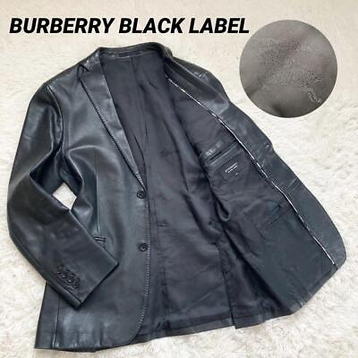 #ad Burberry Black Label Single Rider Lamb Leather From Japan Authentic