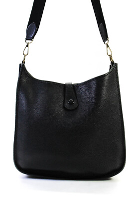 #ad Hermes Evelyne 33 H Shape Perforated Medium Crossbody Handbag Black