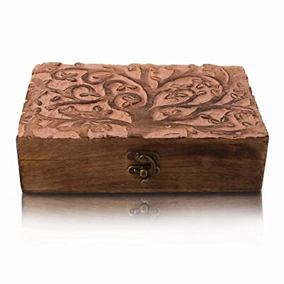 #ad Great Birthday Gift Handmade Decorative Wooden Jewelry Box Pink Wash Finish