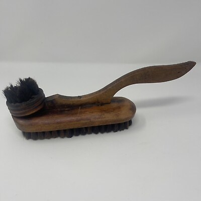 #ad Antique Shoe Polish Brush Wood