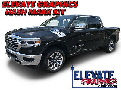 #ad Fits Dodge Ram 1500 Side Hash Mark Stripes Decals Double Bar Graphics For 00 21