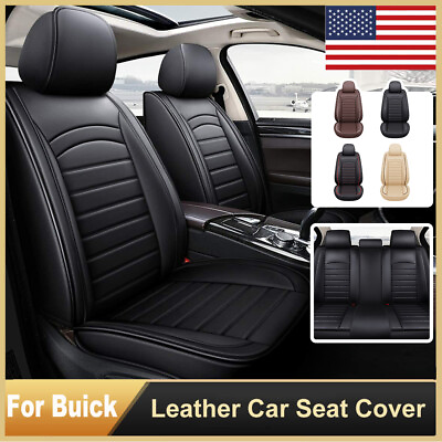 #ad For Buick Car Seat Covers Leather 2 5 Seats Front Rear Auto Waterproof Protector