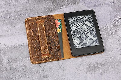 #ad Women embossing leather kindle paperwhite case Tooled leather new Kindle case