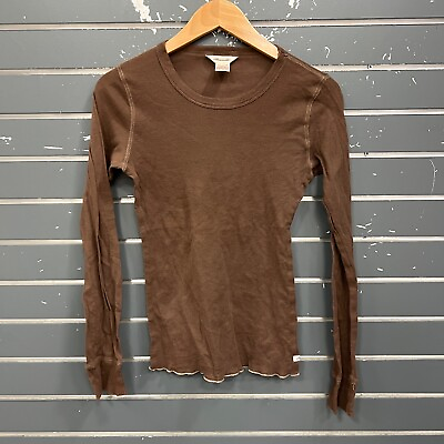#ad Vtg Abercrombie amp; Fitch T Shirt Long Sleeve Brown Womens Sz L