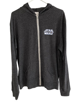 #ad Star Wars The Rise Of Skywalker Hoodie Jacket Mens Size L Rebel Logo Lightweight