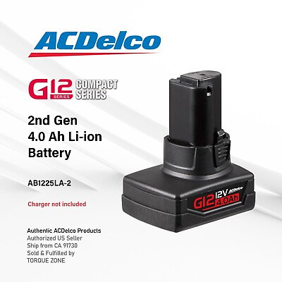 #ad ACDelco AB1225LA 2 G12 Series 12V Li ion Battery Pack 2nd Generation 4.0 Ah