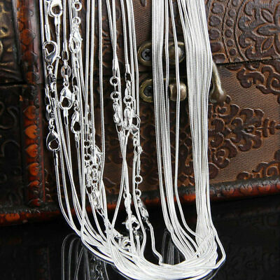 #ad 20 10Pcs Lots Silver Plated Snake Chain Necklace 16 30inch for Pendant Jewelry