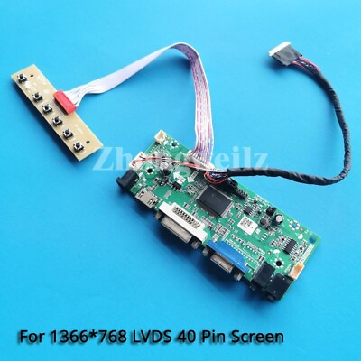 #ad For LP156WHU TLAA TLB1 VGA DVI HDMI 1366x768 Screen 40 Pin LVDS Driver Board Kit