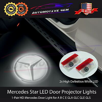 #ad ⭐Mercedes Star Logo Door LED Projector Lamp Puddle Welcoming Light HD Emblem⭐