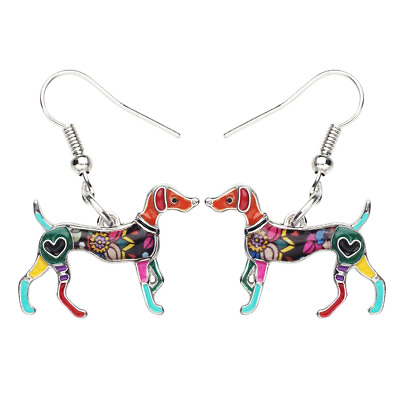 #ad Enamel Alloy Cute Whippet Dog Earrings Dangle Gift Pets Charms Jewelry for Women